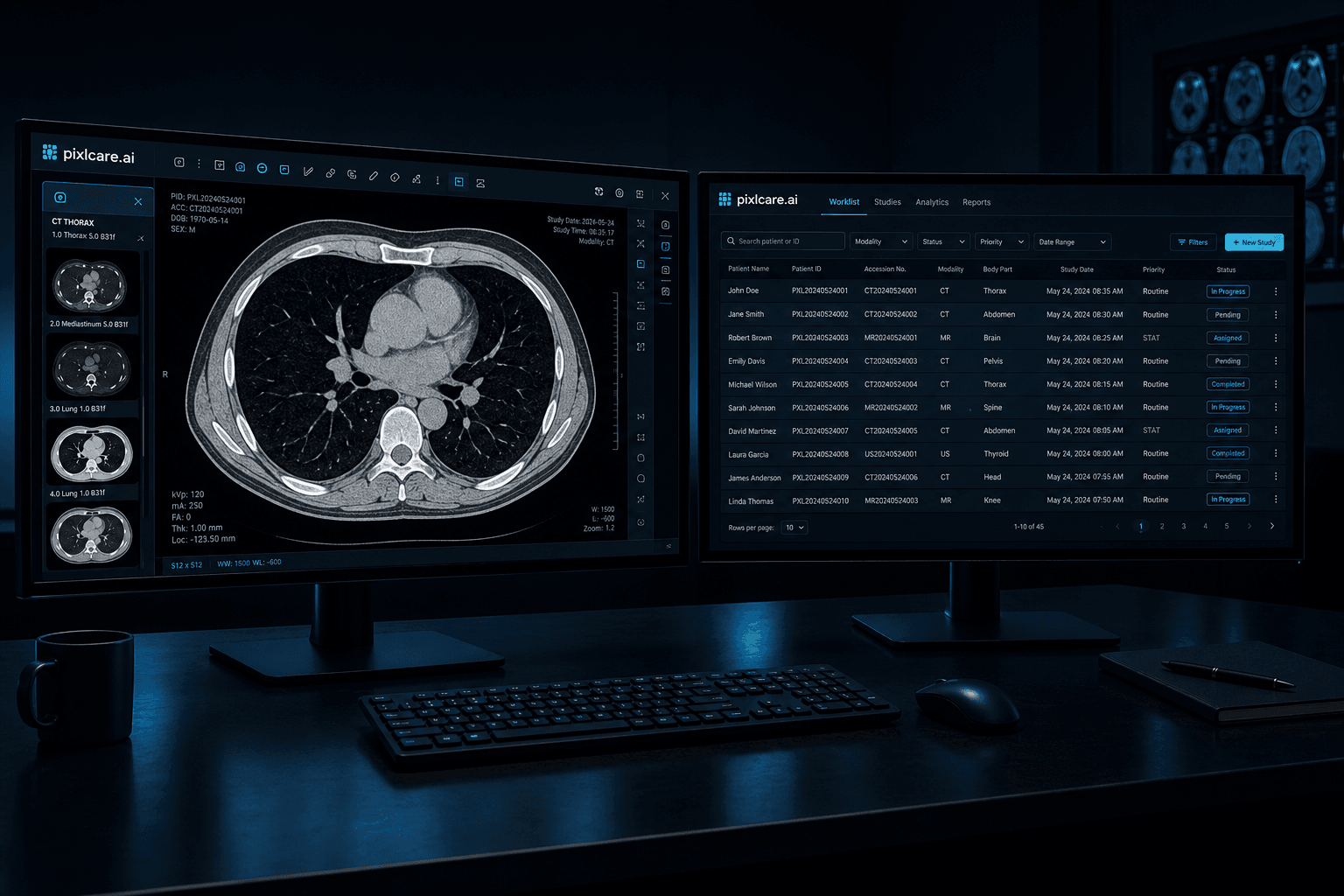 pixlcare.ai radiology workstation